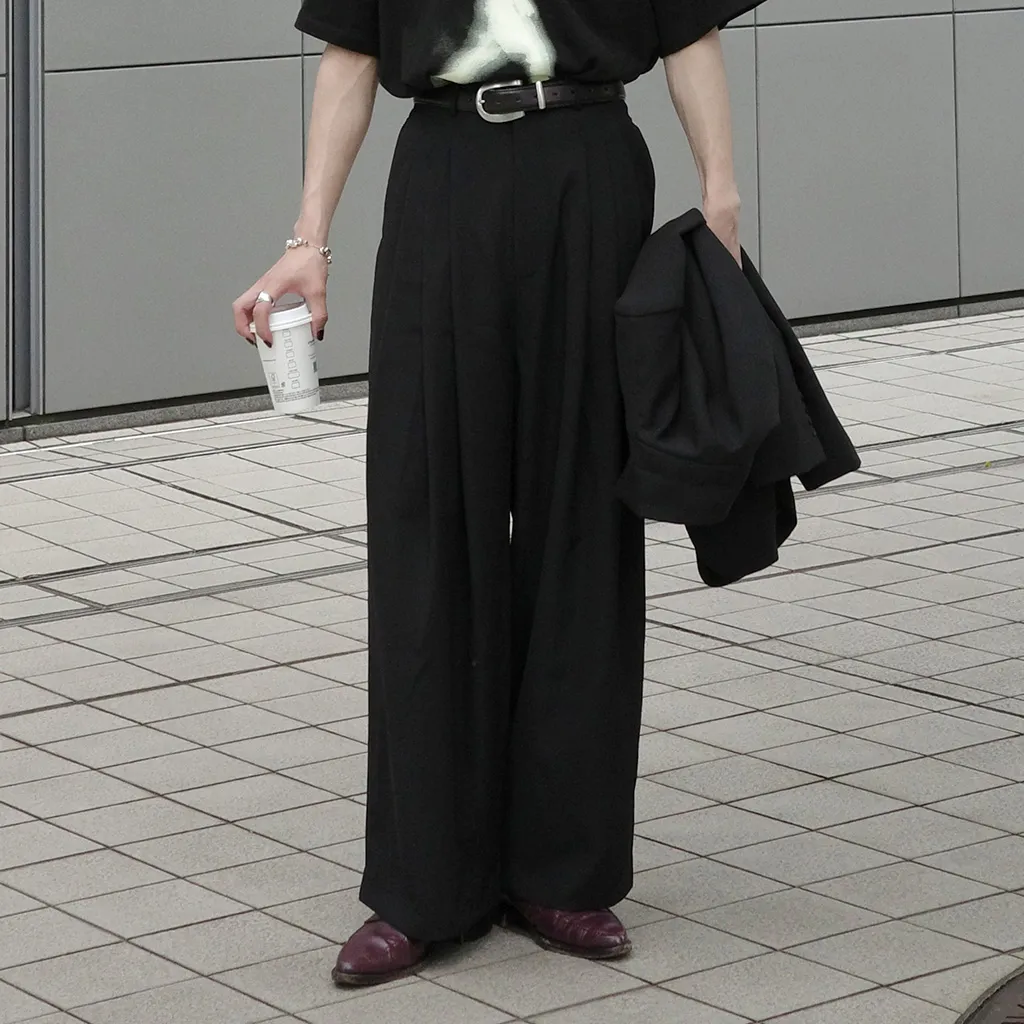 ピンタックワイドスラックス