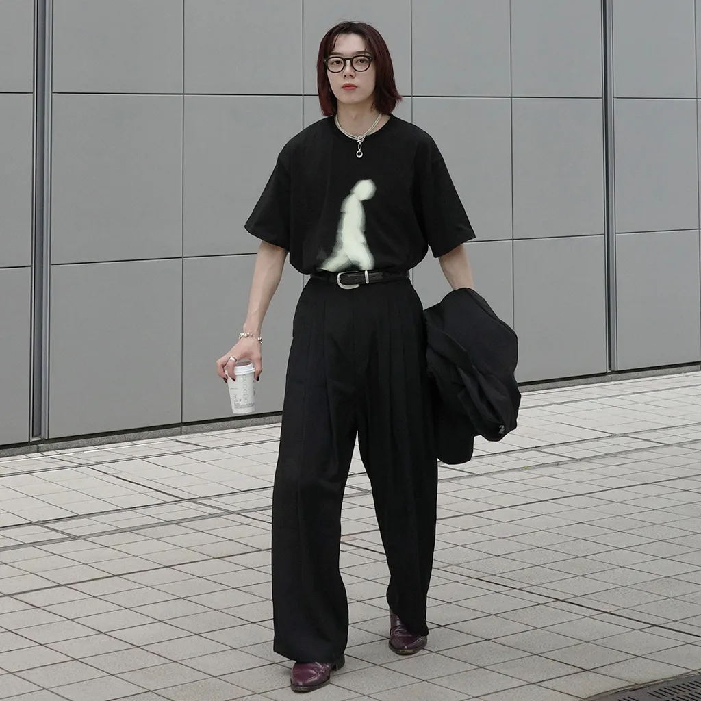 ピンタックワイドスラックス