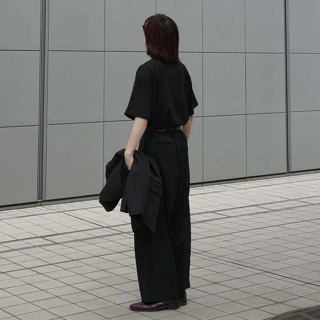 ピンタックワイドスラックス