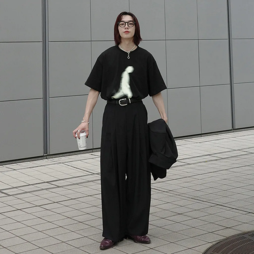 ピンタックワイドスラックス