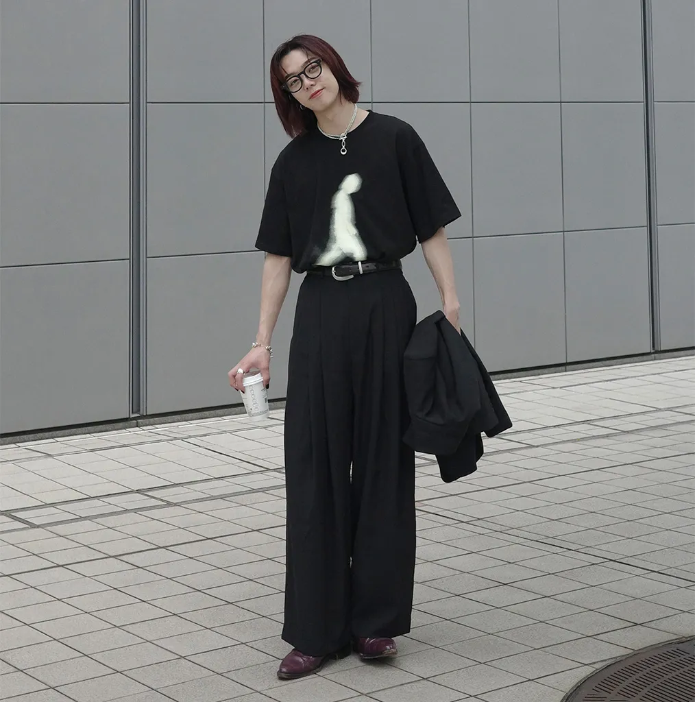 ピンタックワイドスラックス