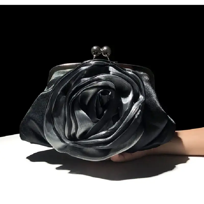 バッグ パーティーバック 4色展開 花の形 結婚式バッグ チェーンバッグ 手持ちバッグ デート