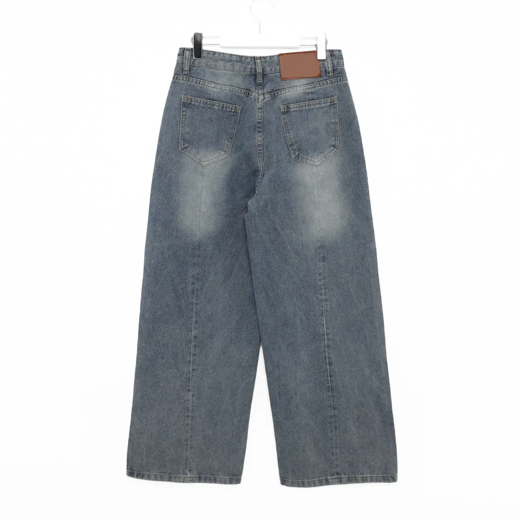 [秋再入荷](ユニセックス) ウォッシュライトデニムパンツ