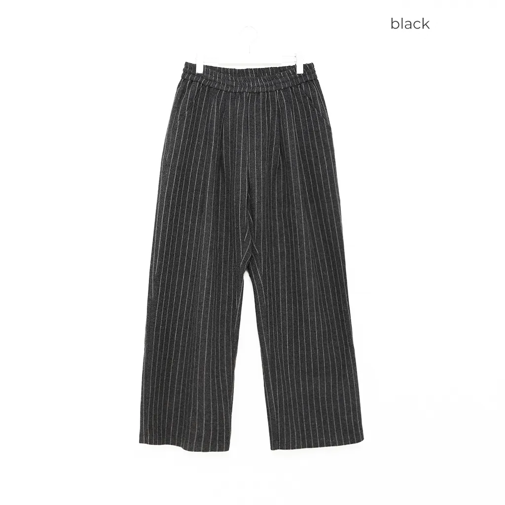 [秋再入荷]ストライプワイドバンディングパンツ