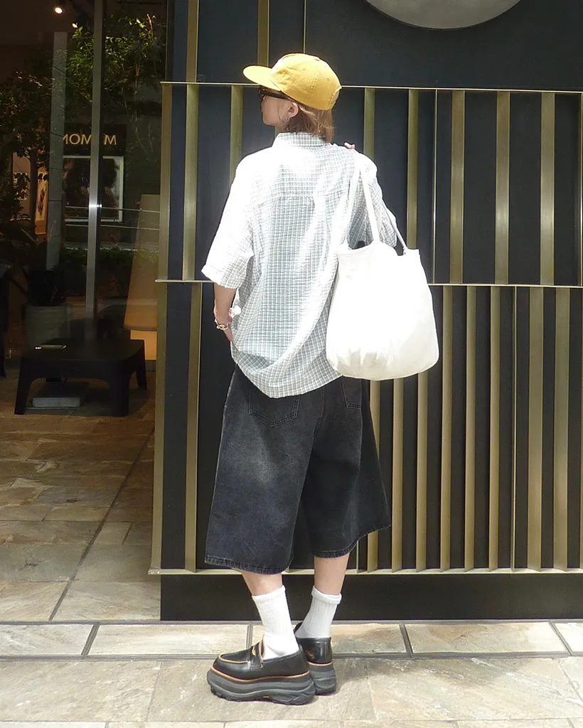(ユニセックス)オックスフォードチェックシャツ