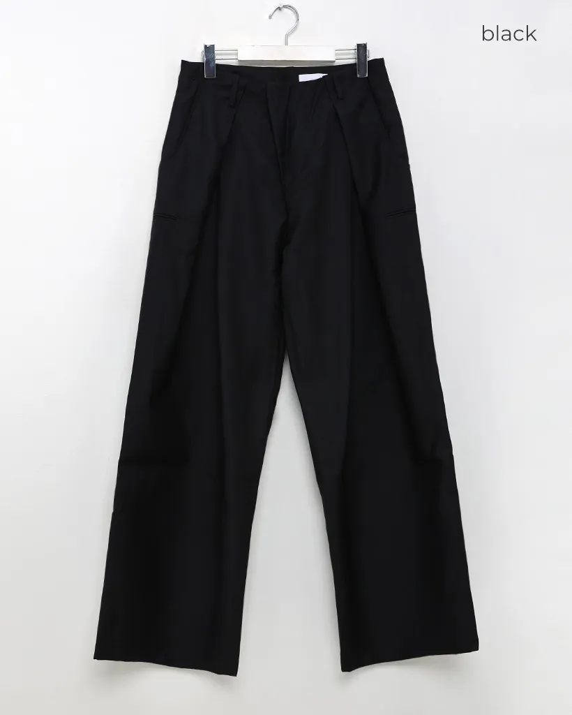 [秋再入荷](unisex) ダブルウエストユニークワイドスラックス