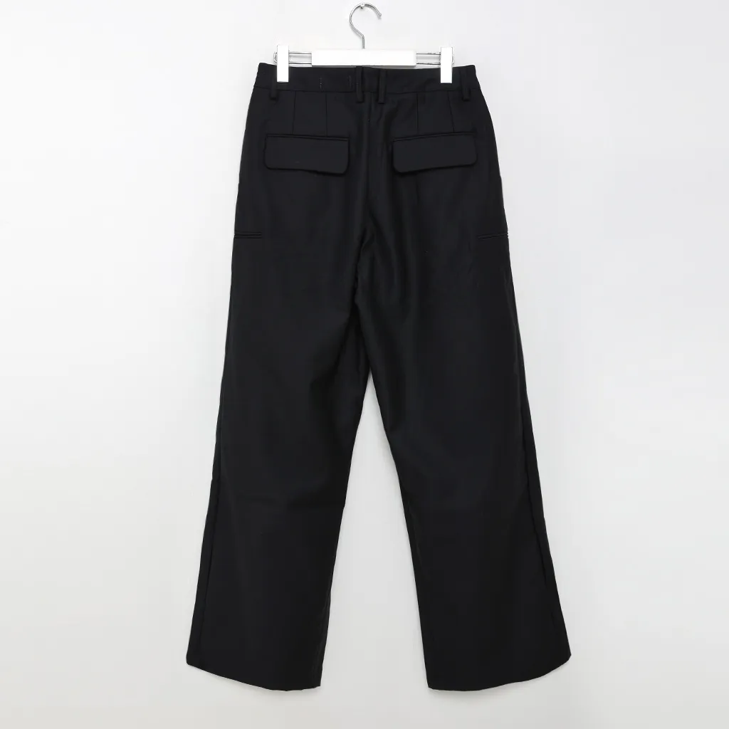 [秋再入荷](unisex) ダブルウエストユニークワイドスラックス