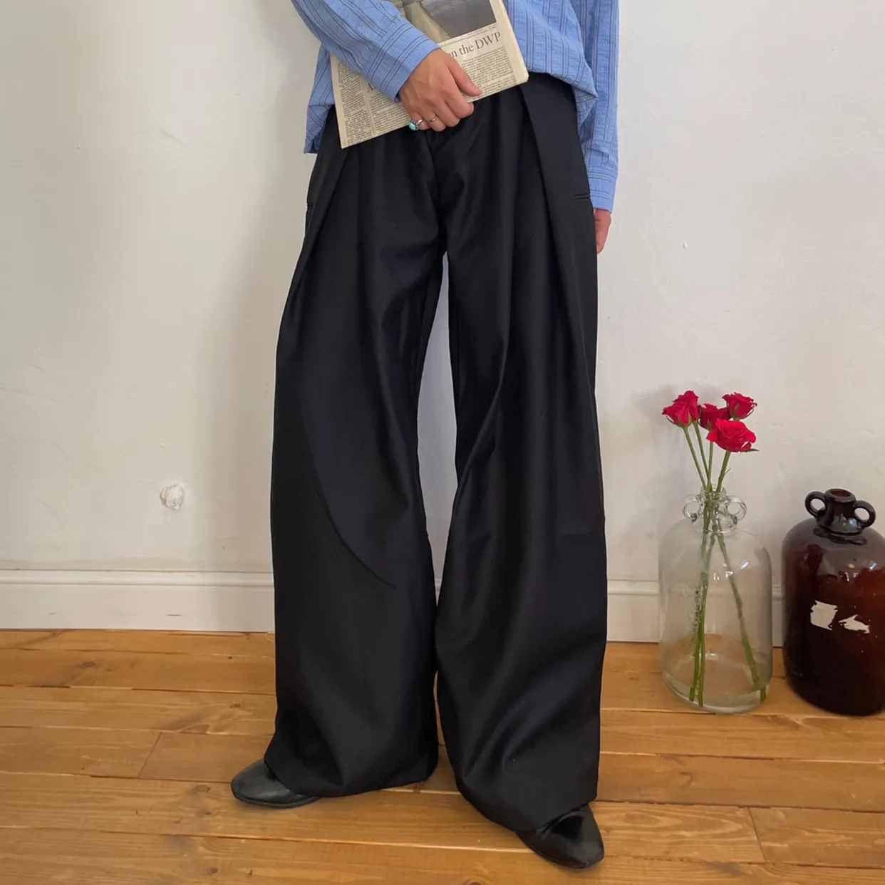[秋再入荷](unisex) ウエストフォールドワイドバルーンスラックス