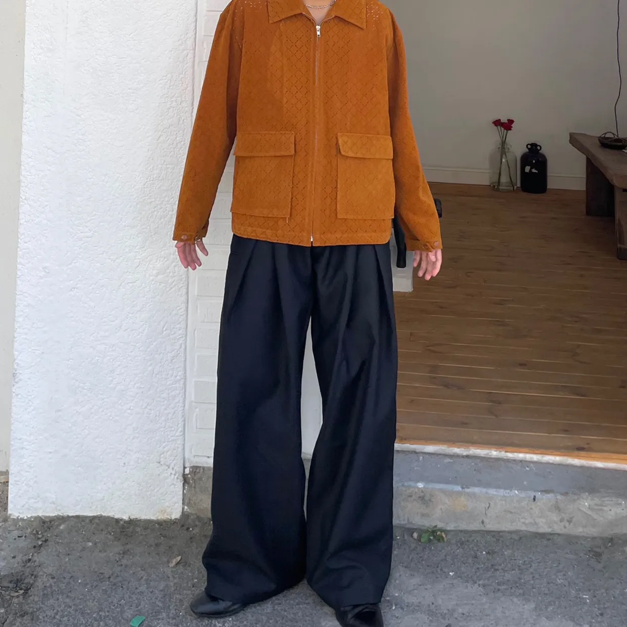 [秋再入荷](unisex) ウエストフォールドワイドバルーンスラックス