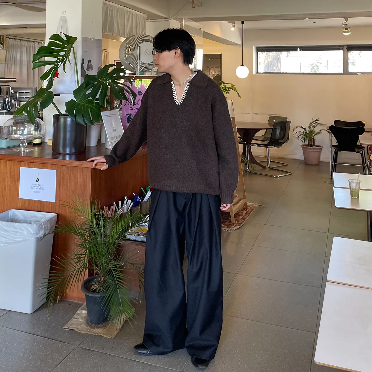 [秋再入荷](unisex) ウエストフォールドワイドバルーンスラックス