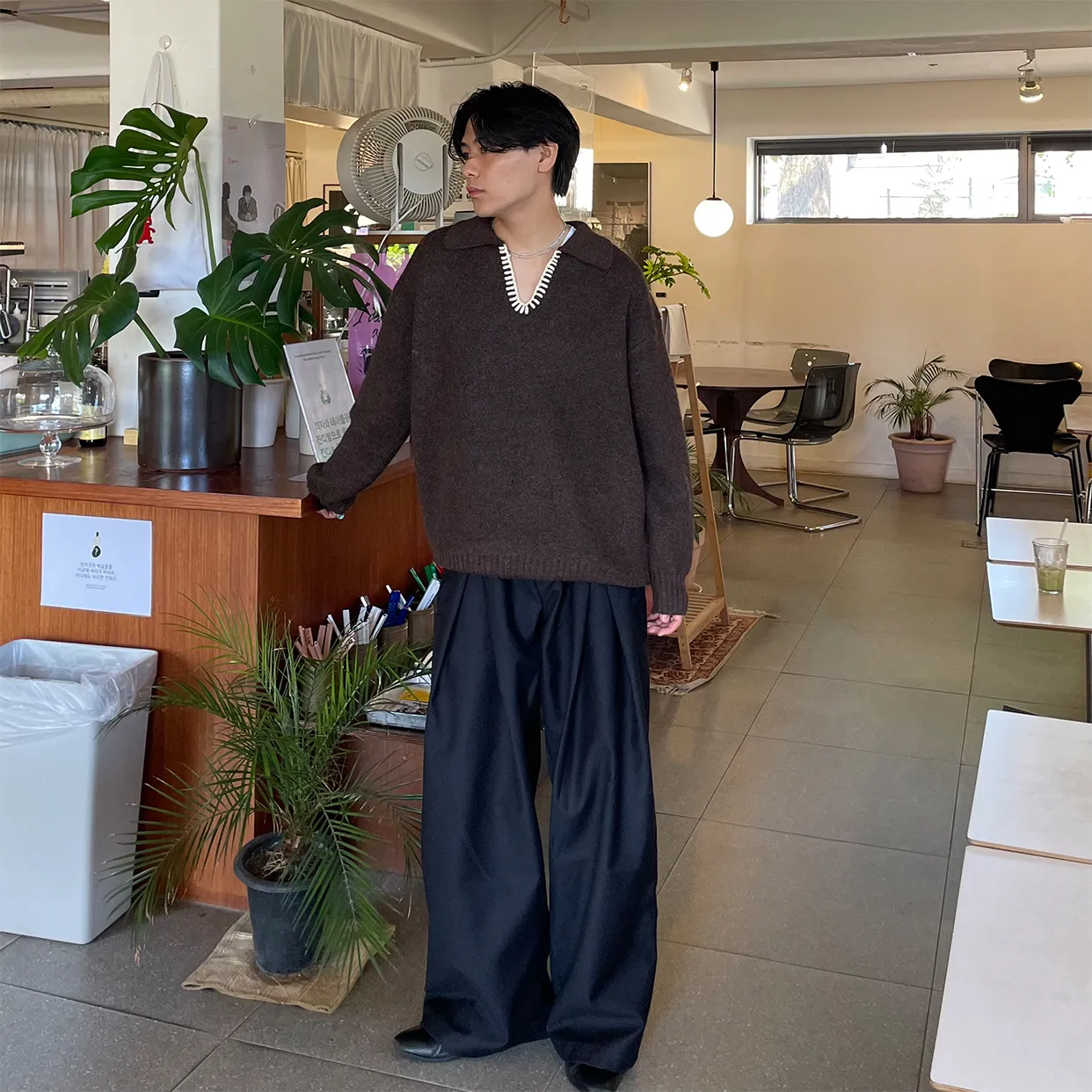 [秋再入荷](unisex) ウエストフォールドワイドバルーンスラックス