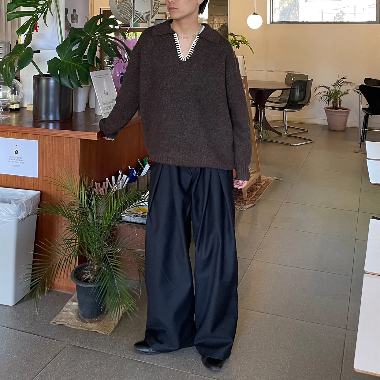 [秋再入荷](unisex) ウエストフォールドワイドバルーンスラックス