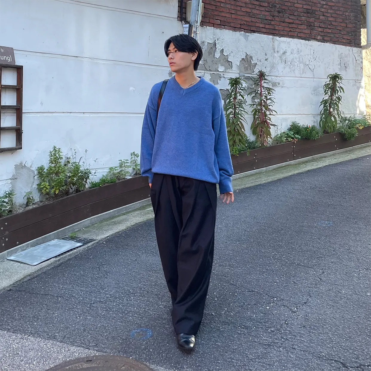 [秋再入荷](unisex) ウエストフォールドワイドバルーンスラックス