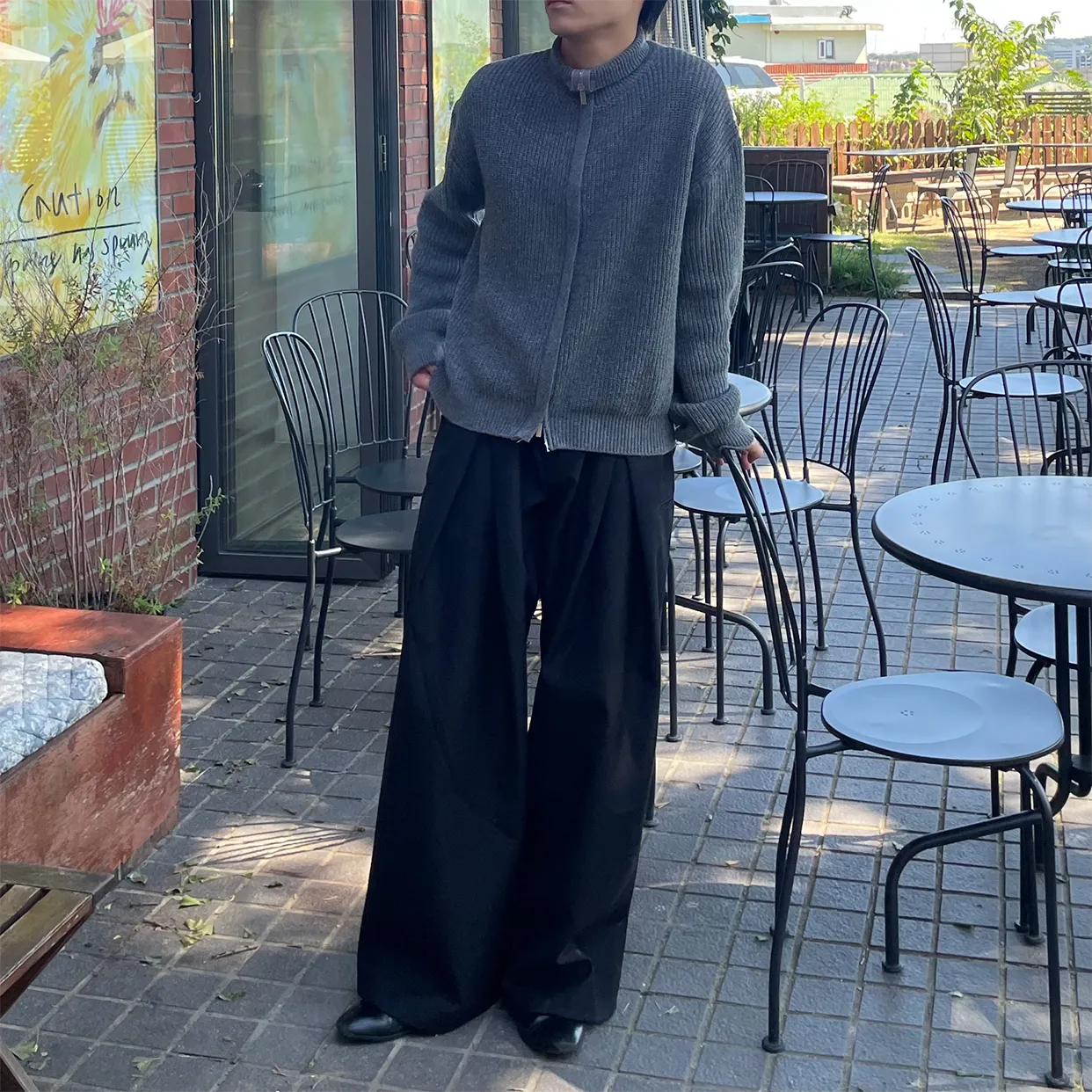 [秋再入荷](unisex) ウエストフォールドワイドバルーンスラックス