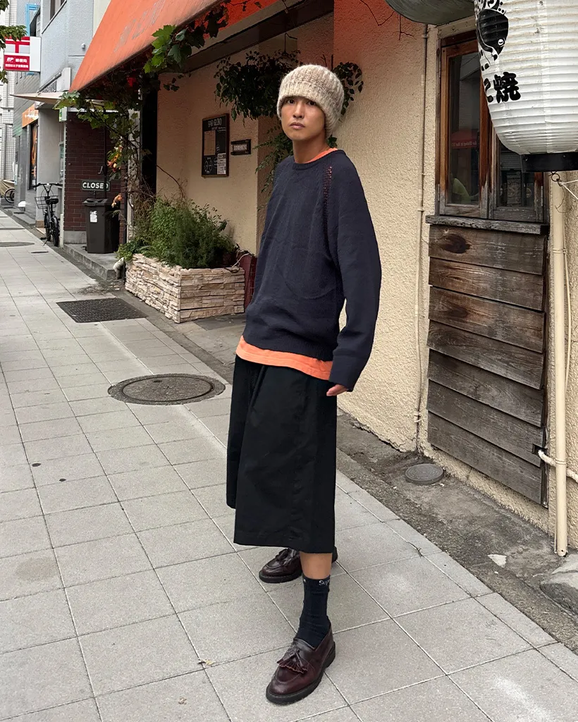 ルーズフィット ラグランニット