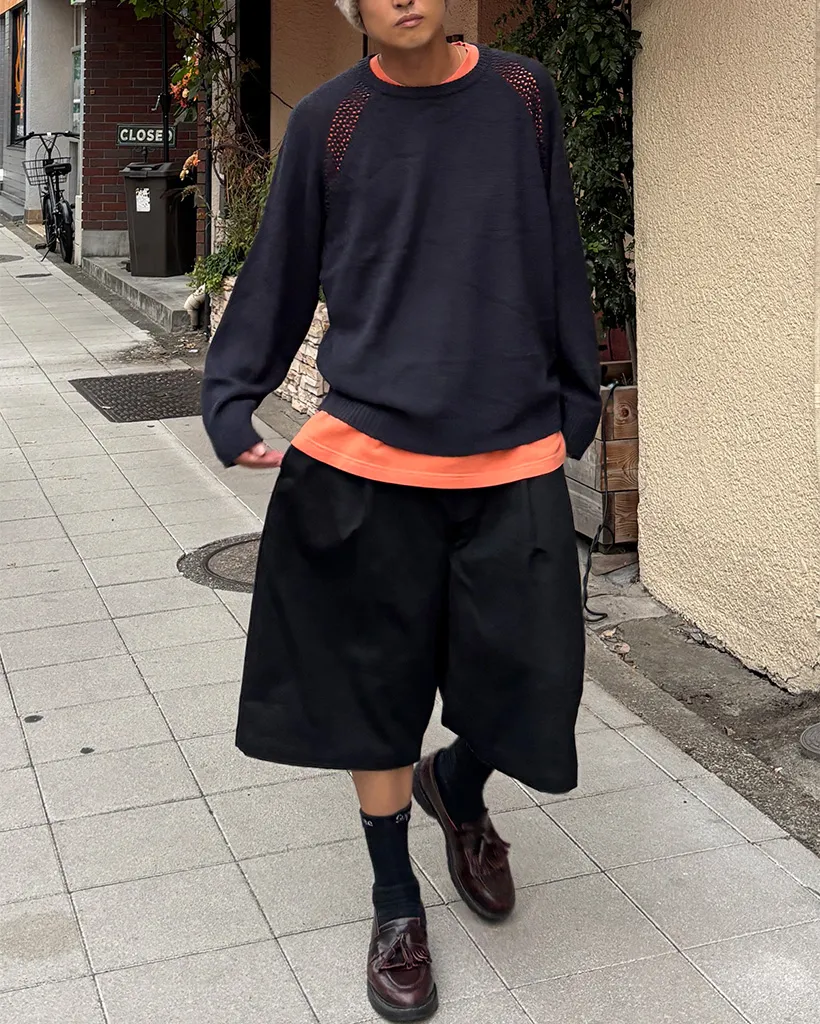 ルーズフィット ラグランニット