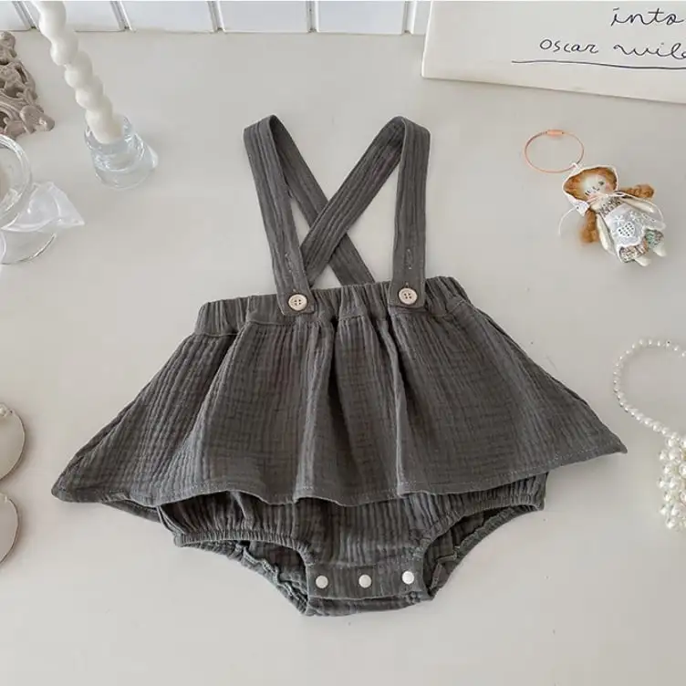 【66-90cm】可愛いグレーサロペット＆ブラウス