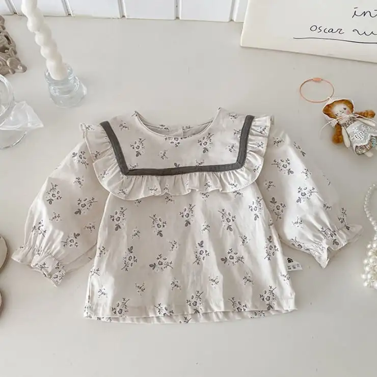 【66-90cm】可愛いグレーサロペット＆ブラウス