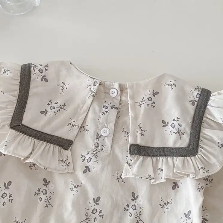 【66-90cm】可愛いグレーサロペット＆ブラウス