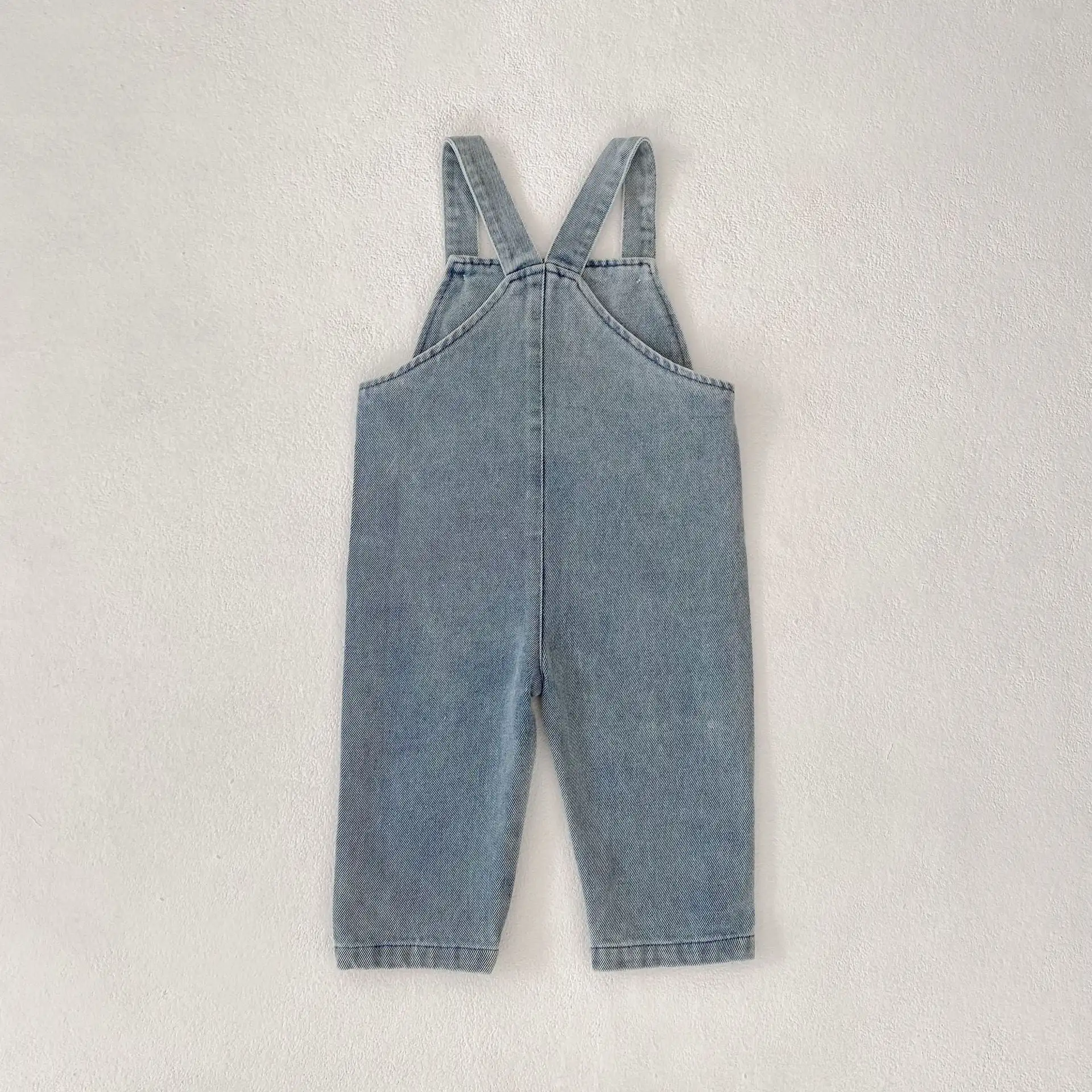 【73-110cm】ポケット付きデニムサロペット