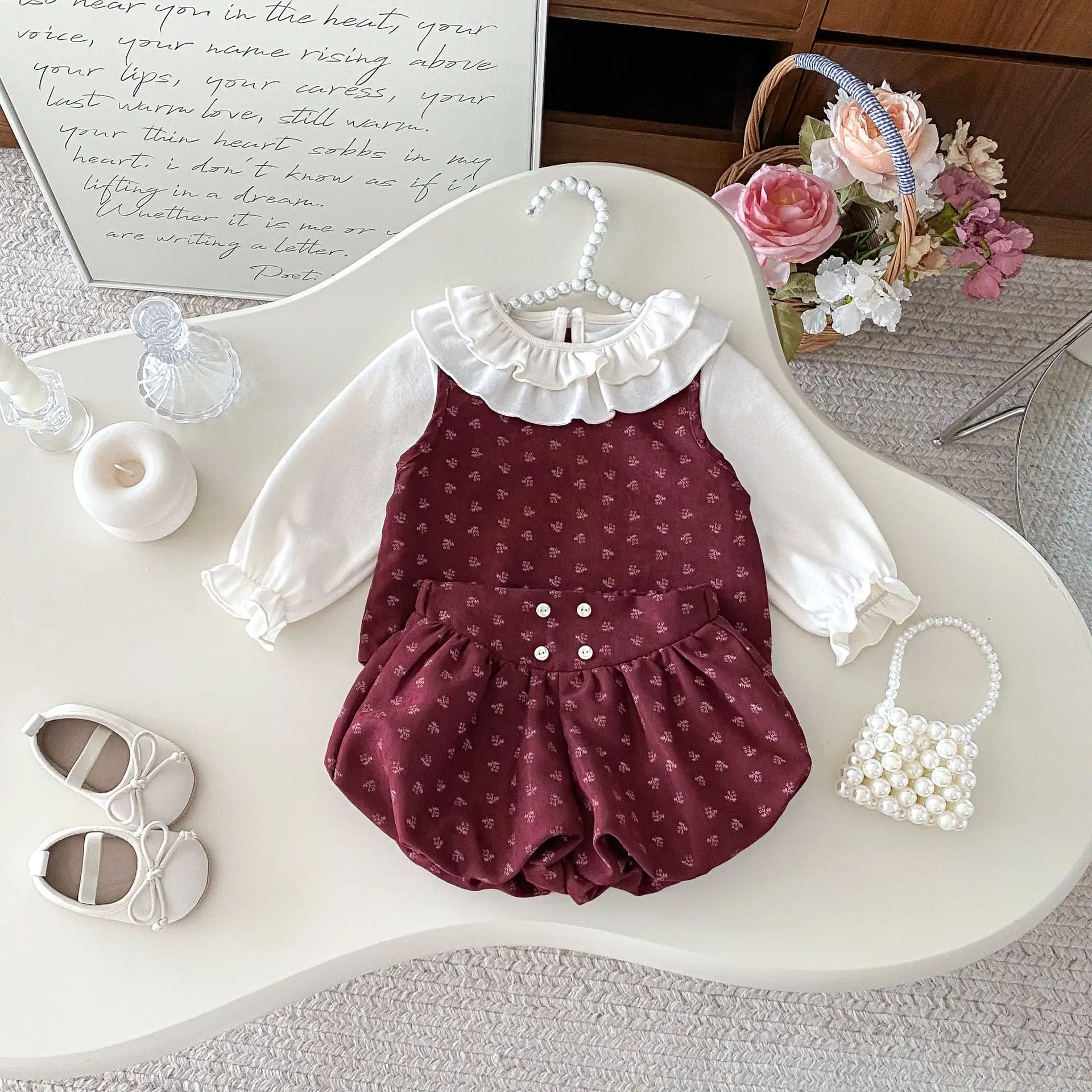 【66-100cm】3点セット可愛い総柄セットアップ