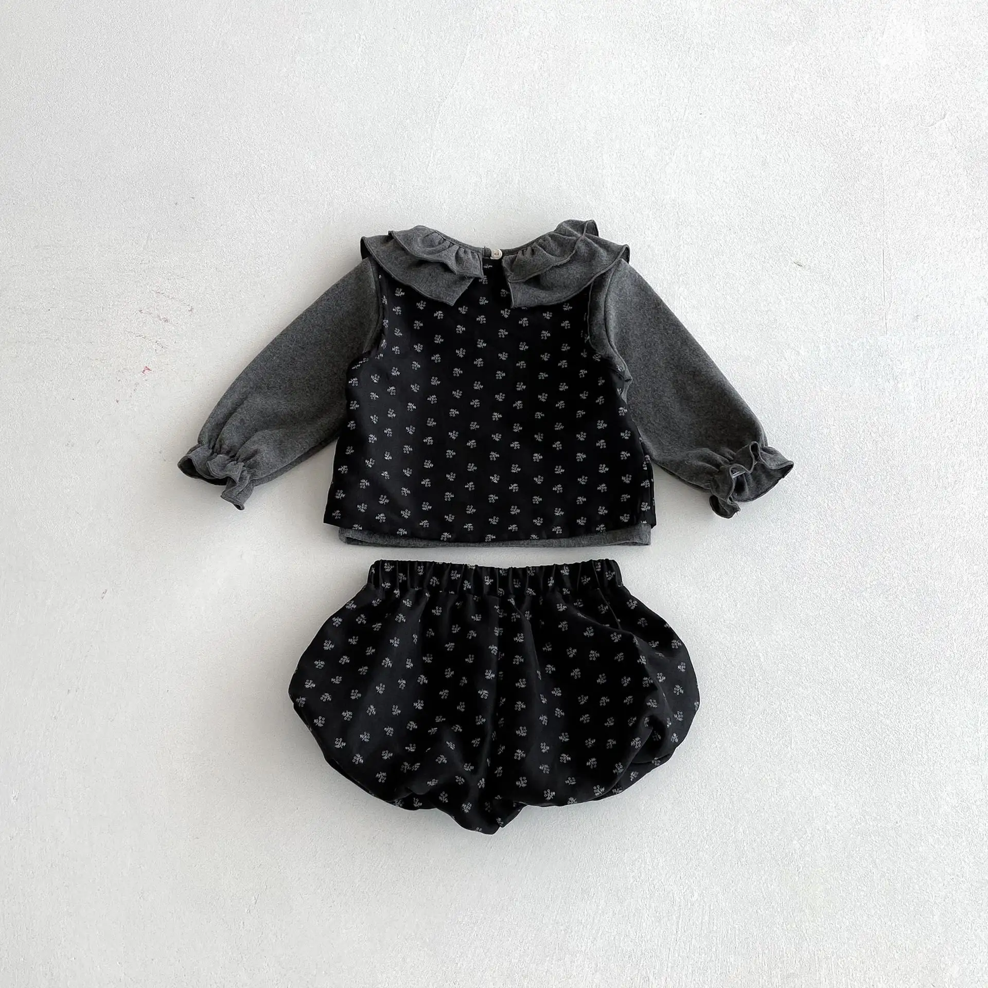 【66-100cm】3点セット可愛い総柄セットアップ