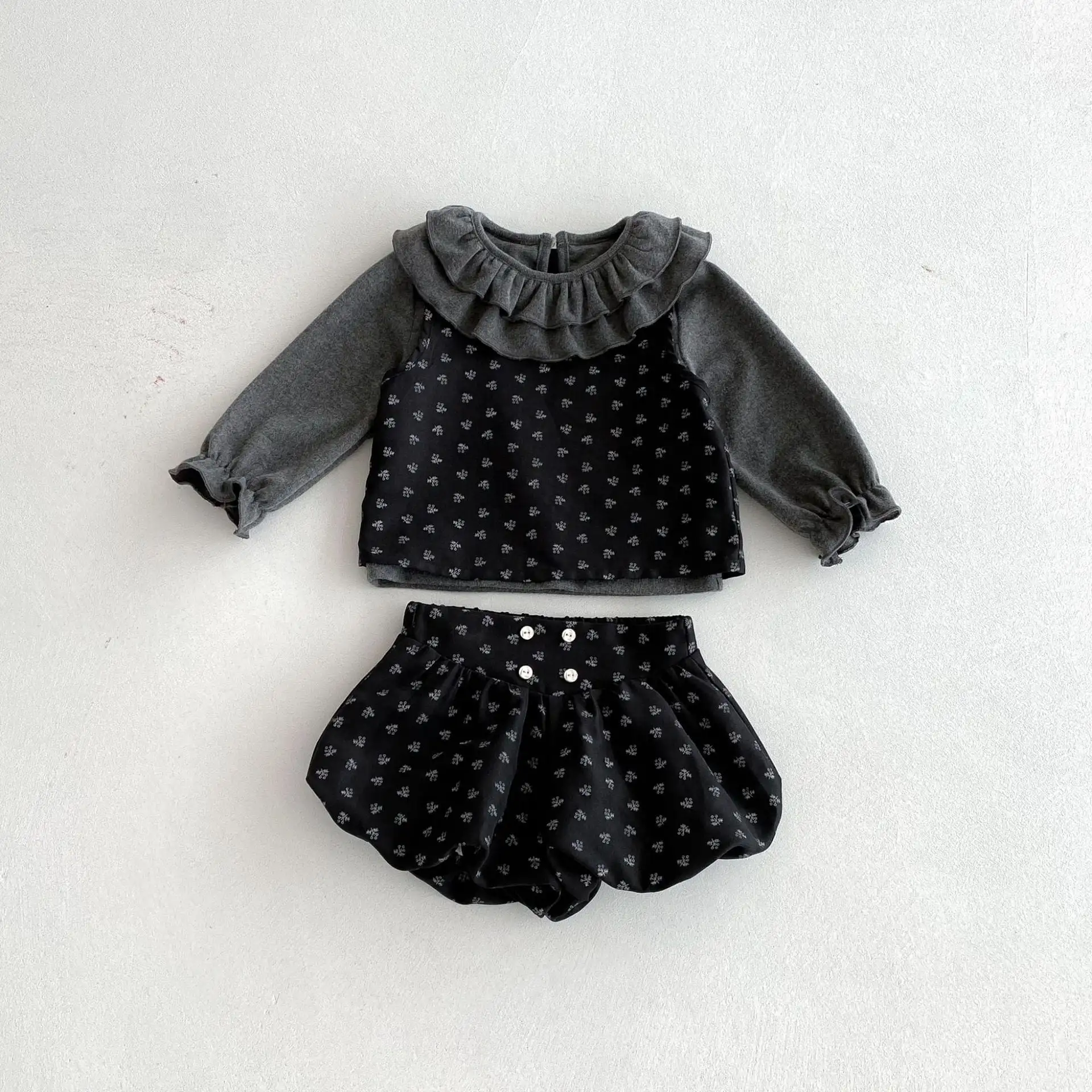 【66-100cm】3点セット可愛い総柄セットアップ