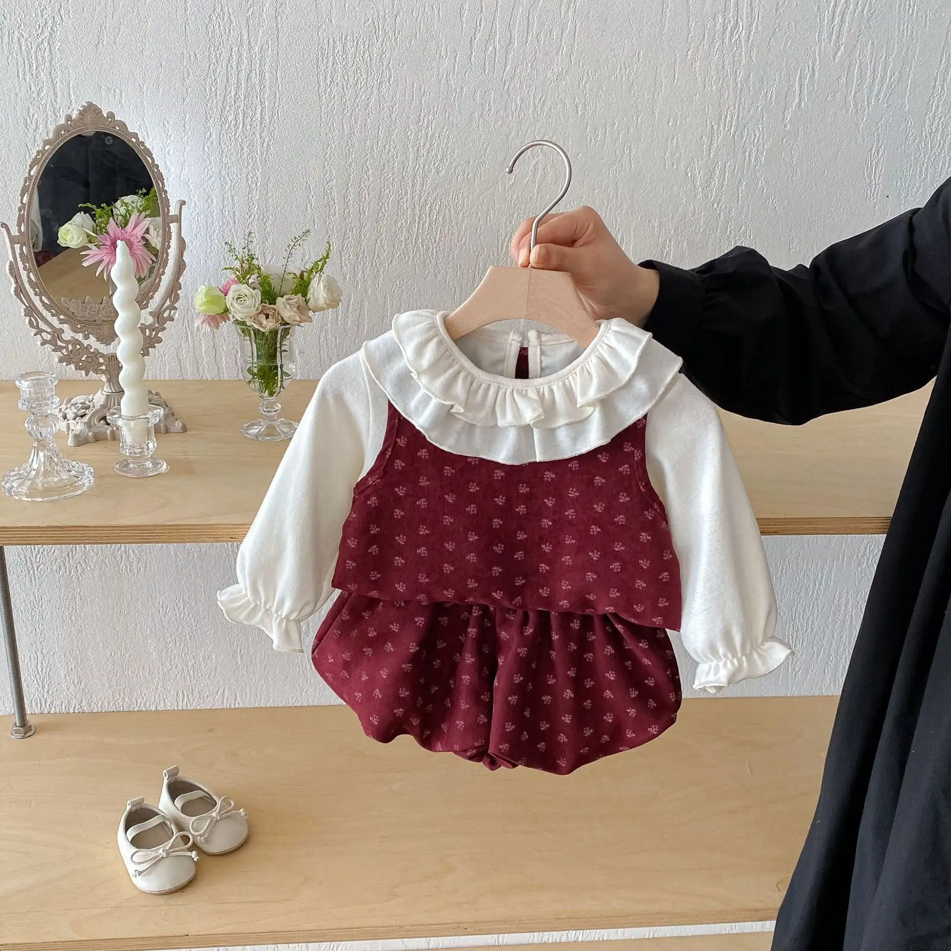 【66-100cm】3点セット可愛い総柄セットアップ