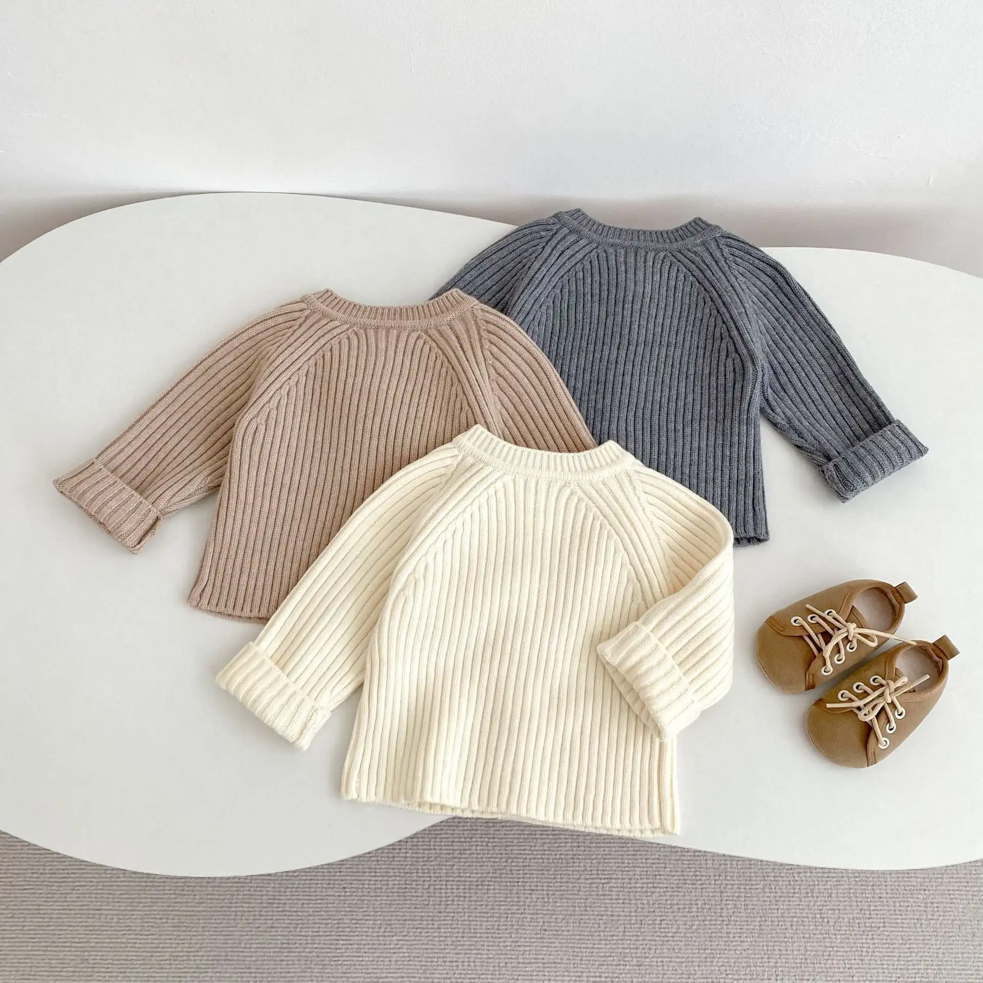 【66-90cm】2025新作　ニットリブカーディガン