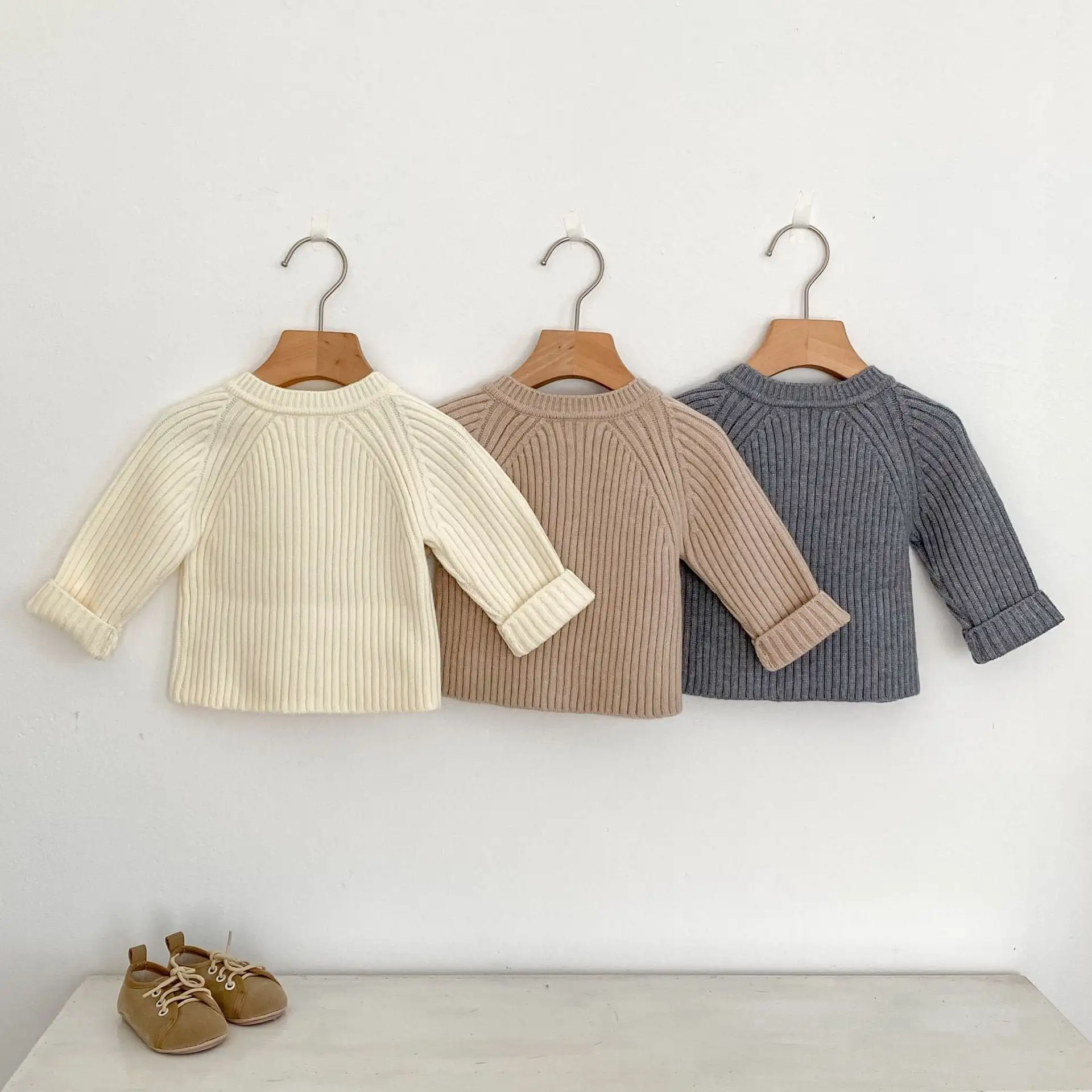 【66-90cm】2025新作　ニットリブカーディガン