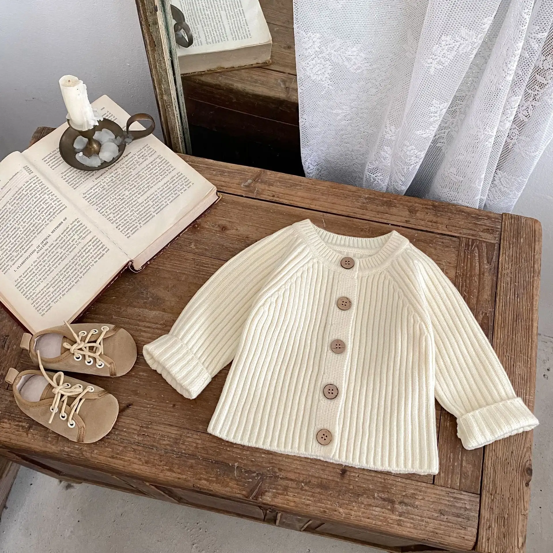 【66-90cm】2025新作　ニットリブカーディガン