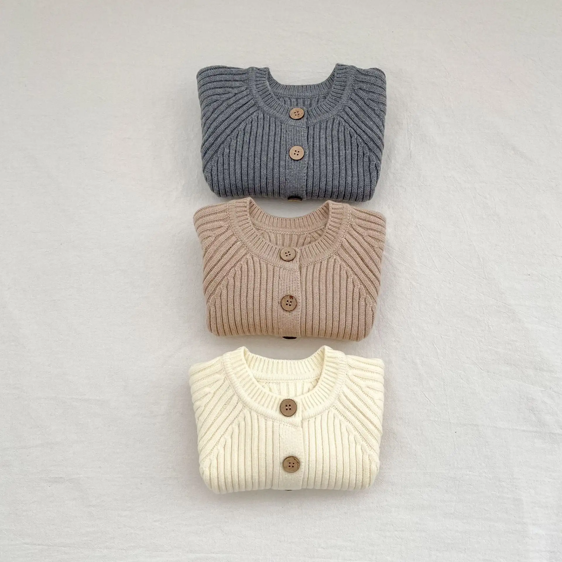 【66-90cm】2025新作　ニットリブカーディガン