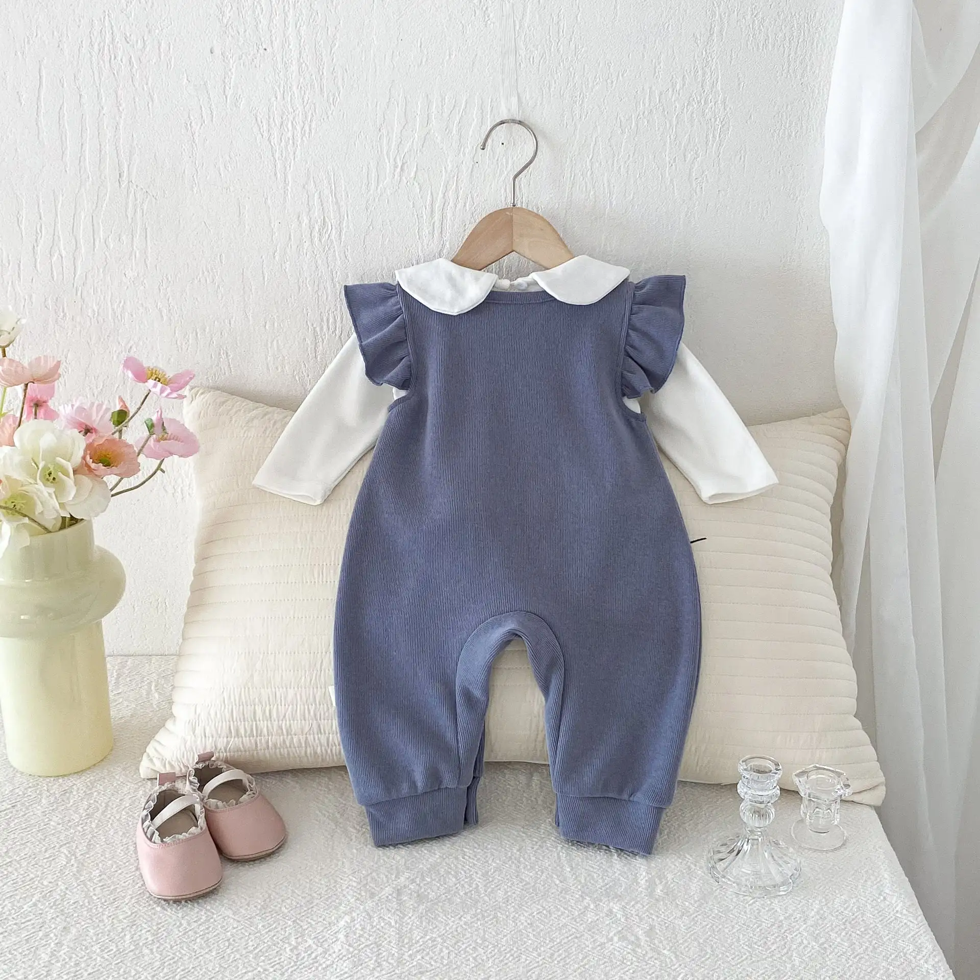 【66-100cm】ローズグレーオールインワン