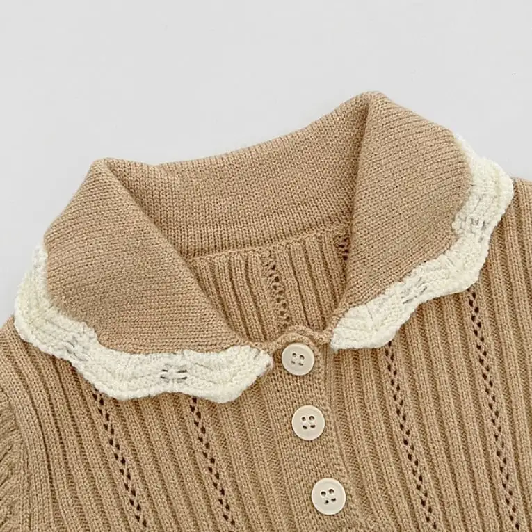 【66-90cm】秋新作 可愛いニットロンパース