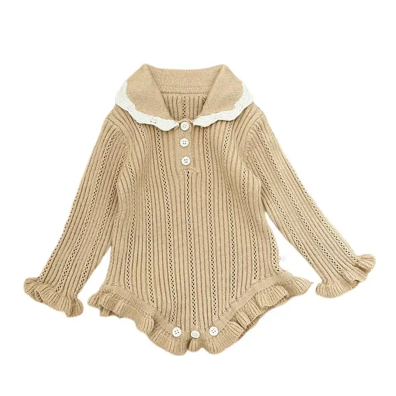 【66-90cm】秋新作 可愛いニットロンパース