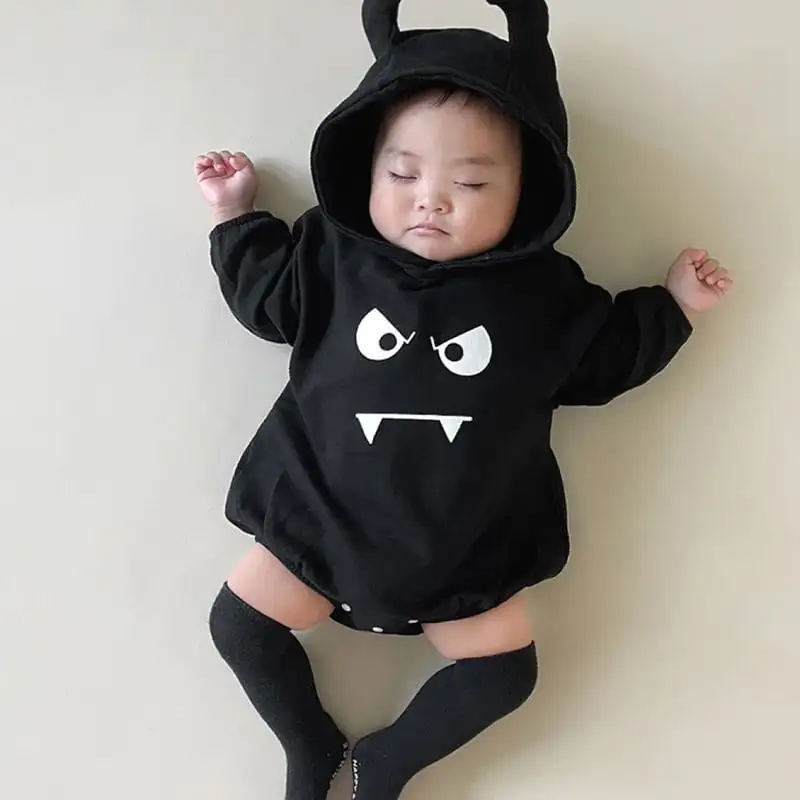 【66-90cm】小悪魔フーディロンパース