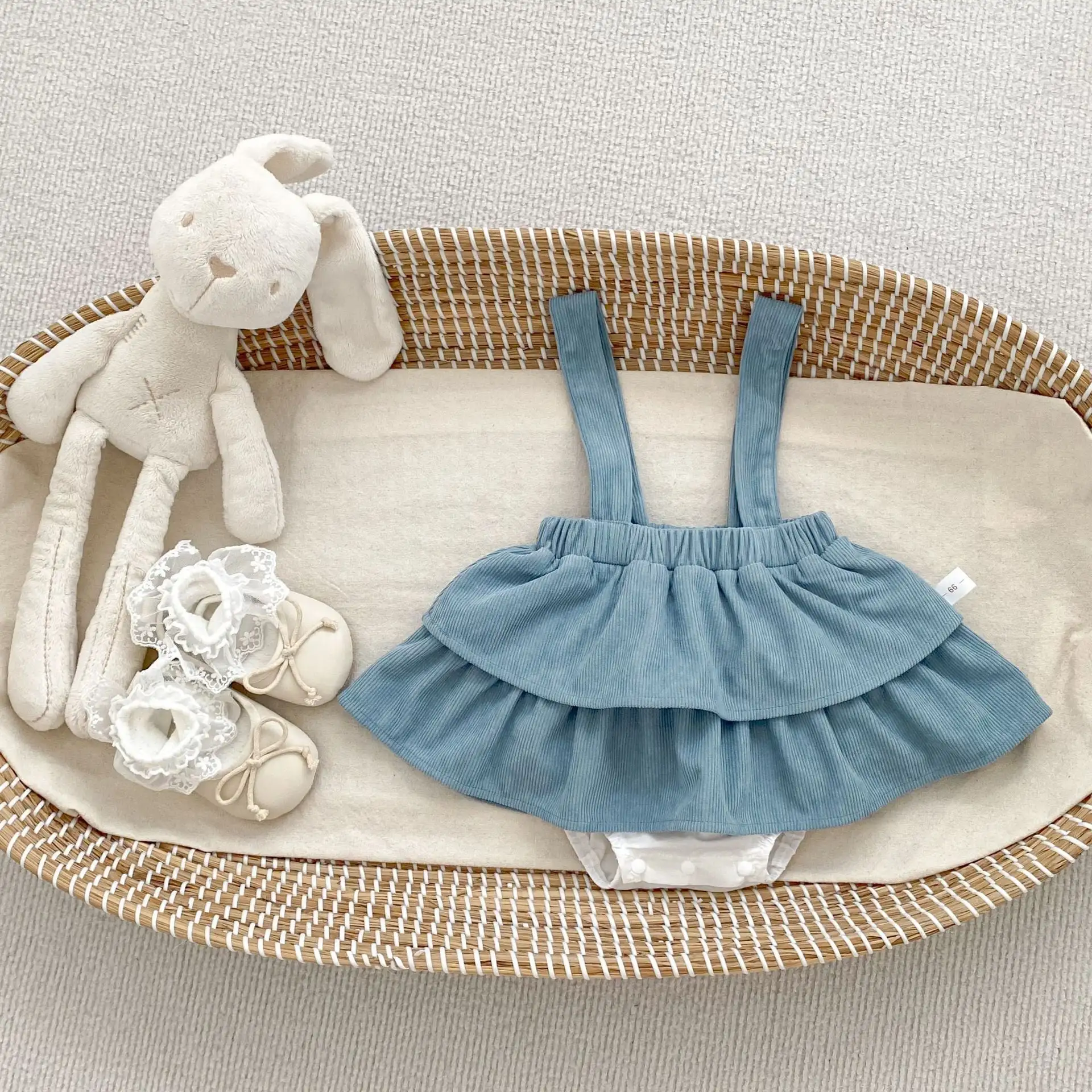 【66-90cm】可愛いブルーサロペット/Tシャツ