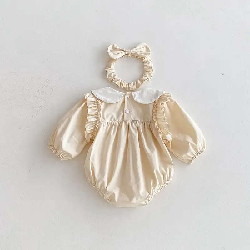 【66-130cm】姉妹服フラワー付きロンパース、ワンピース