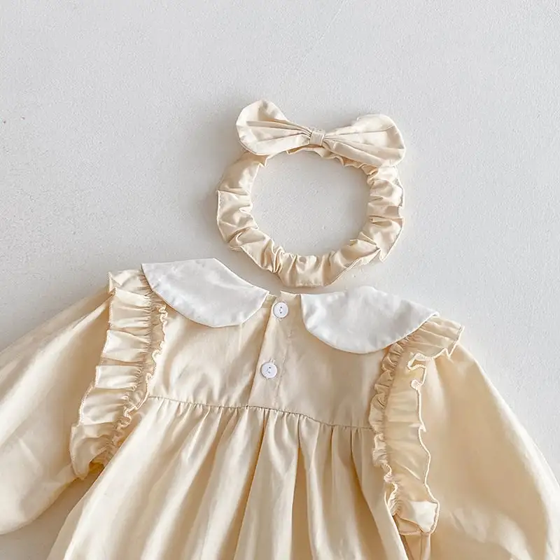 【66-130cm】姉妹服フラワー付きロンパース、ワンピース