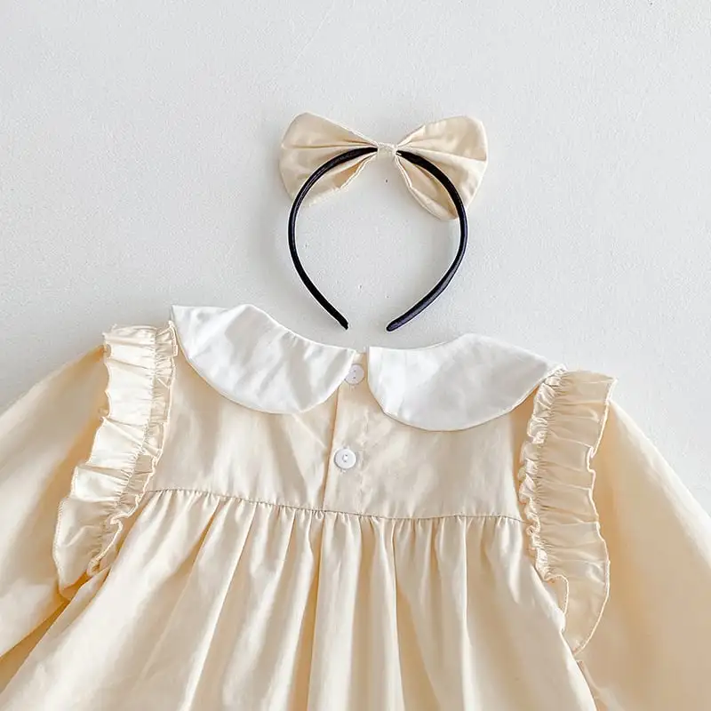 【66-130cm】姉妹服フラワー付きロンパース、ワンピース