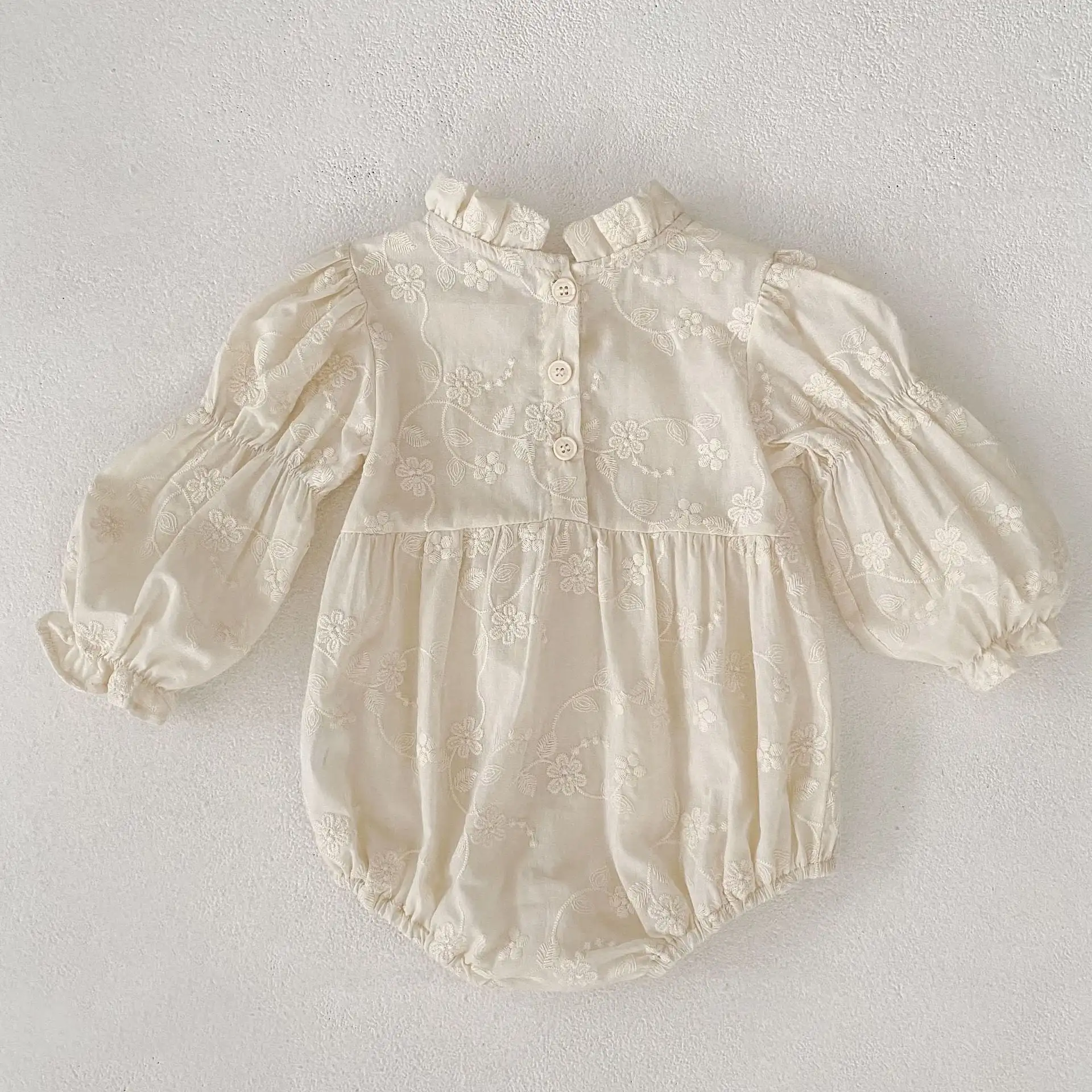 【66-130cm】姉妹服フラワー刺繡プリンセスロンパース/ワンピース