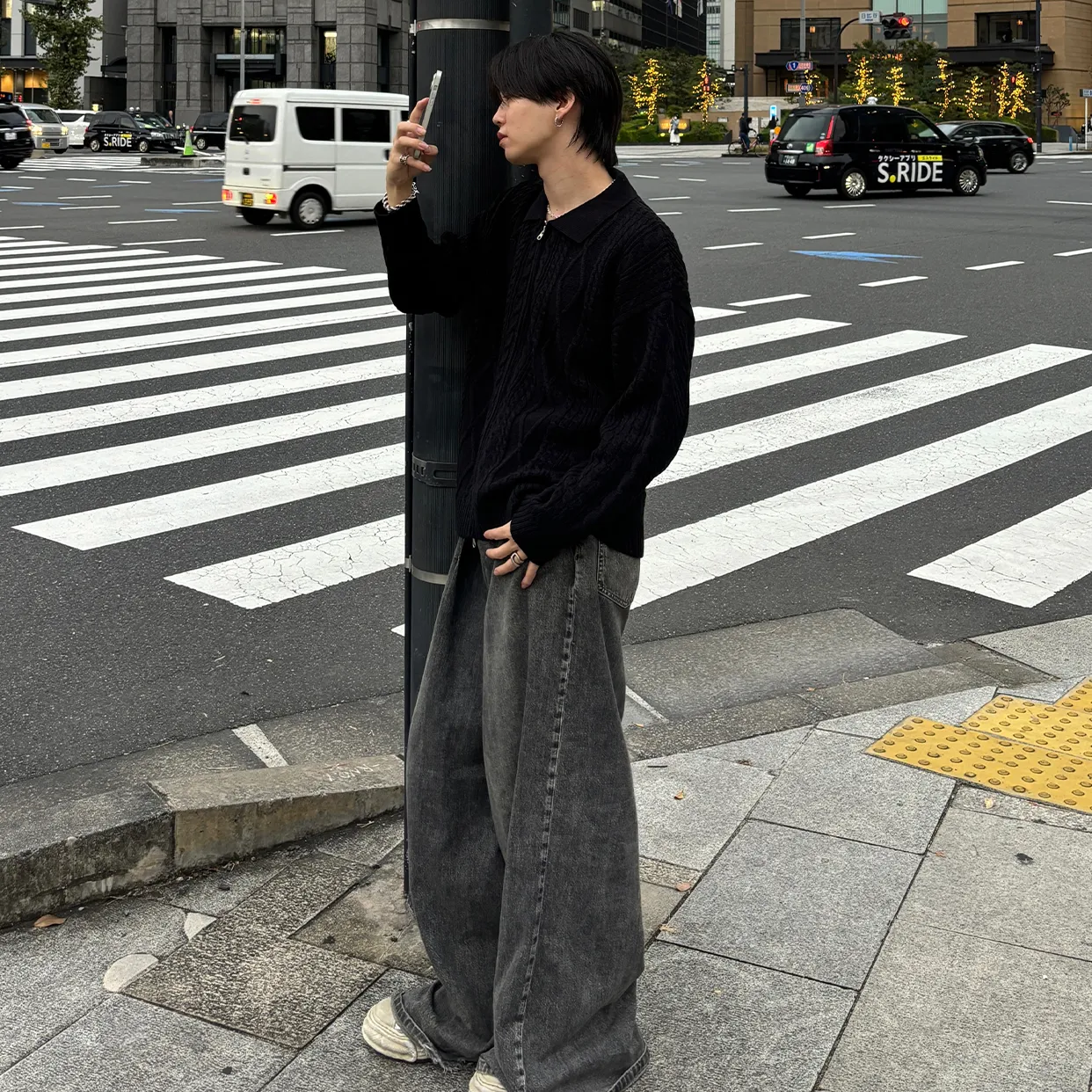 ダブルジップアップフィッシャーマンニット