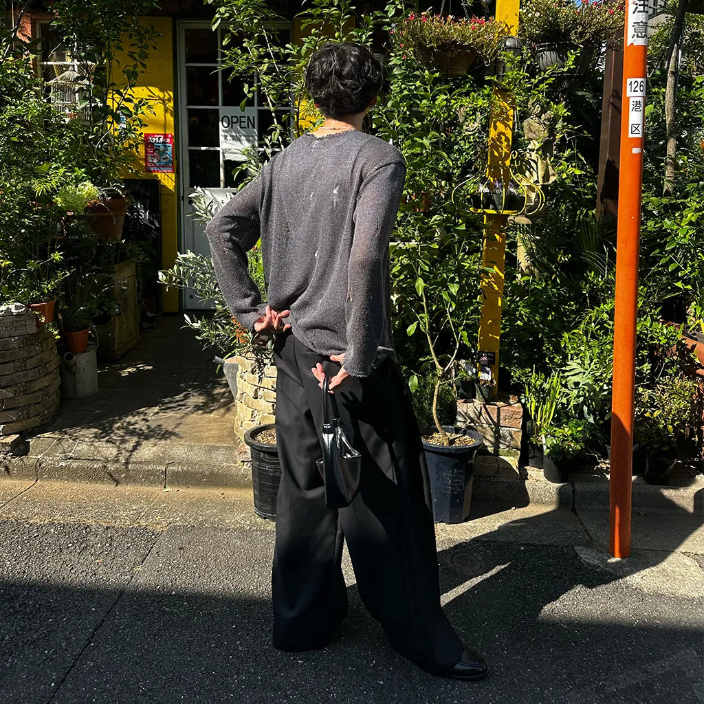 秋再入荷ダメージルーズフィットニット