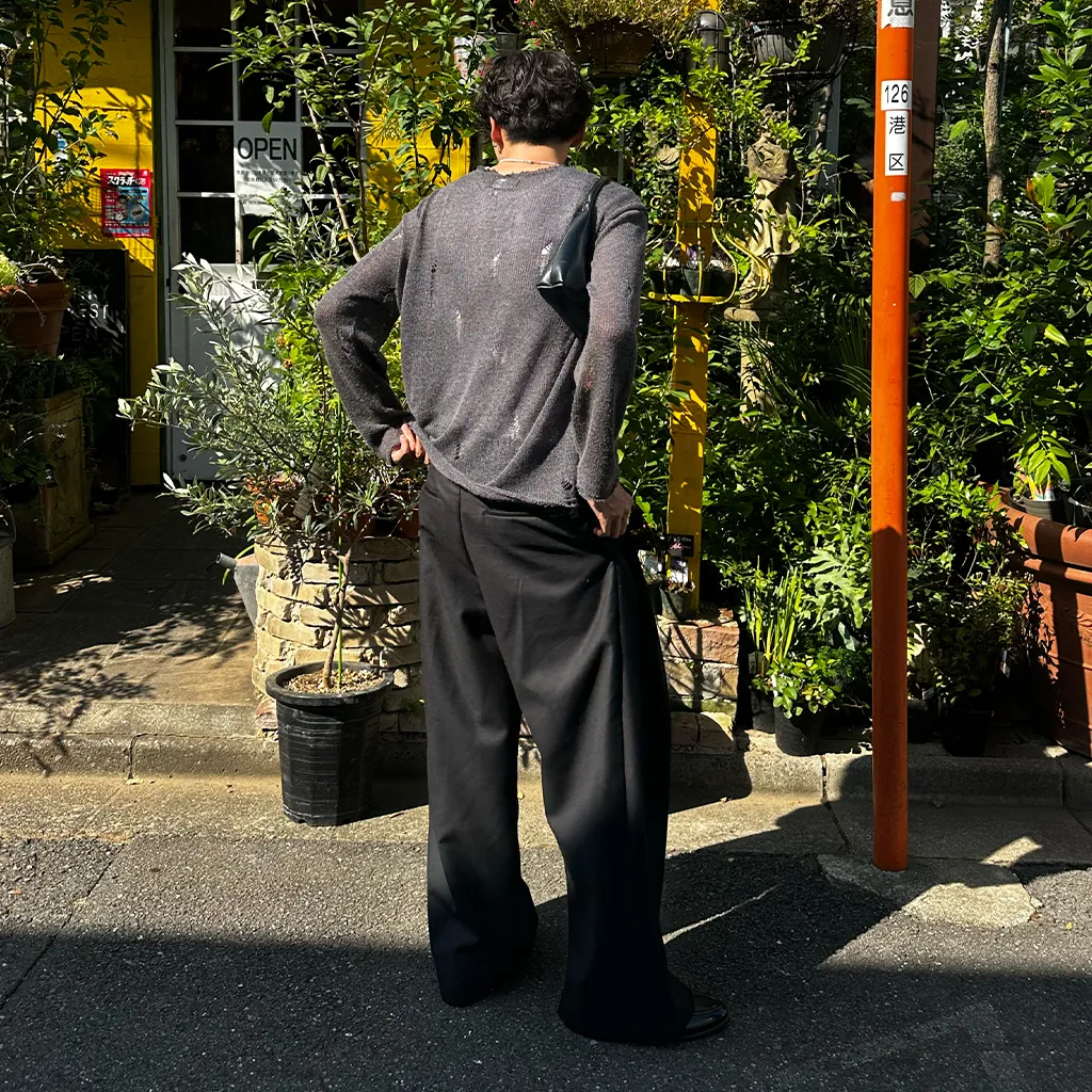 秋再入荷ダメージルーズフィットニット