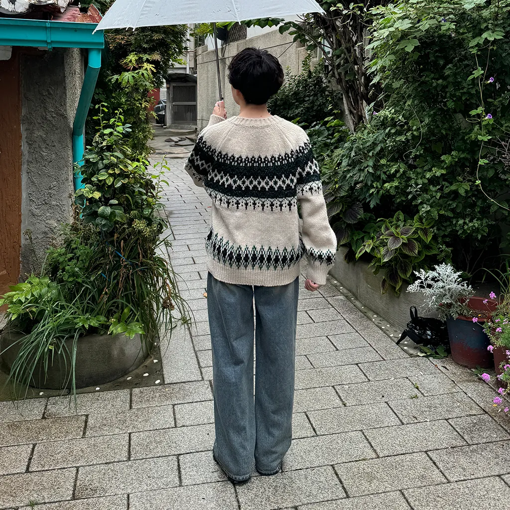 秋再入荷ノルディックラウンドニット