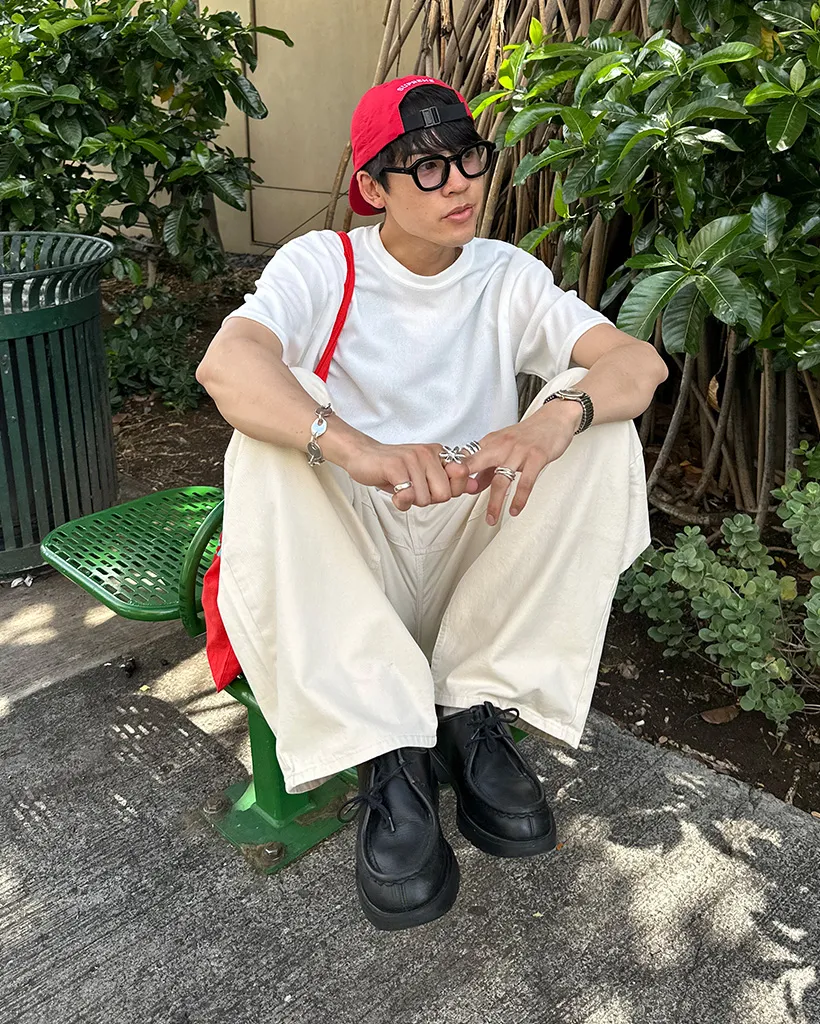 ユニセックスコットンワイドパンツ