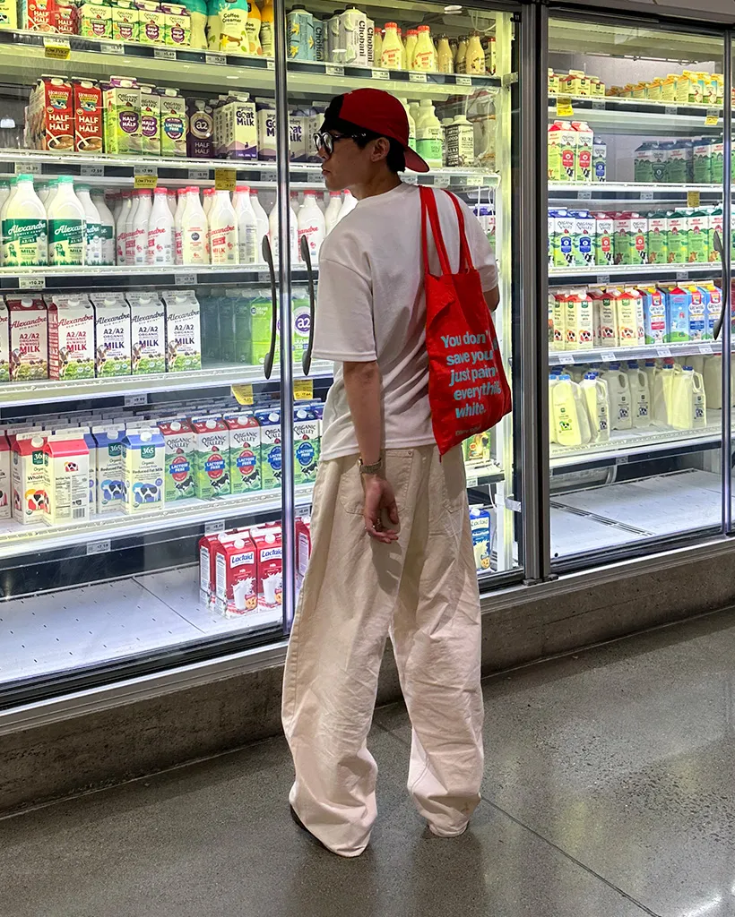 ユニセックスコットンワイドパンツ