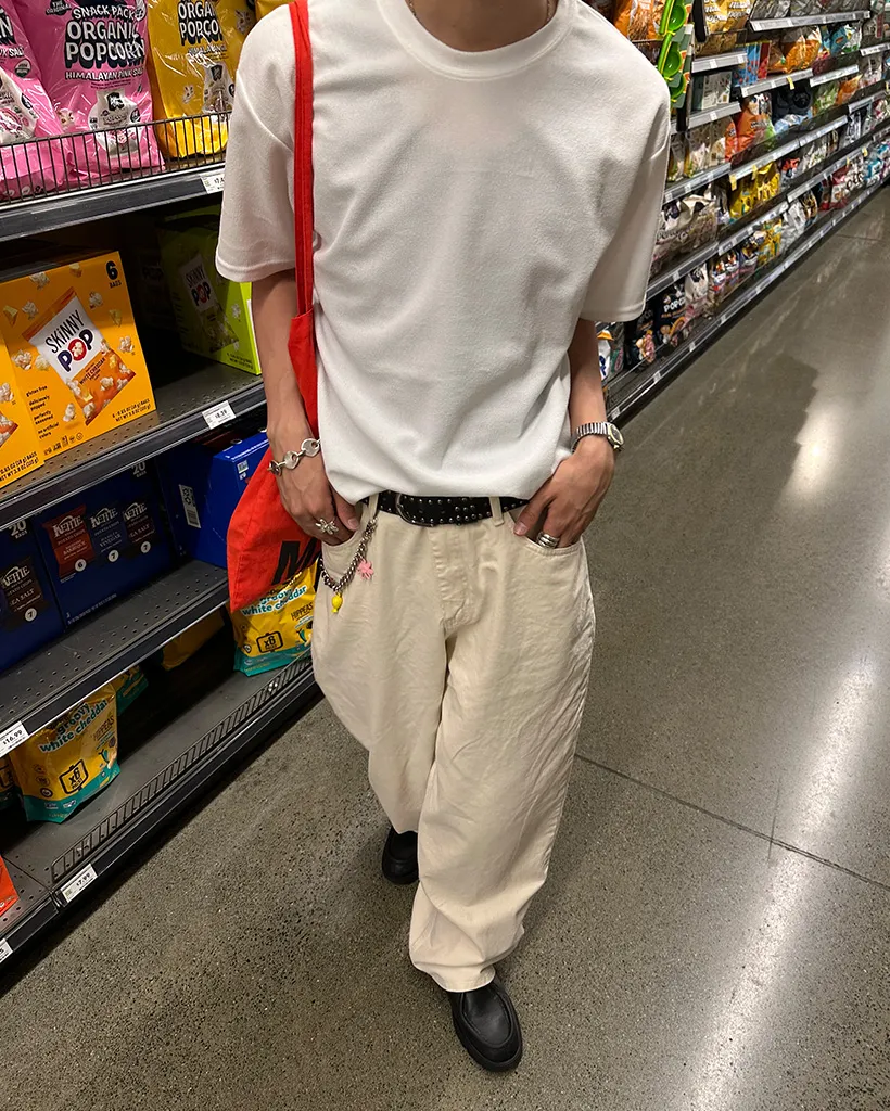 ユニセックスコットンワイドパンツ