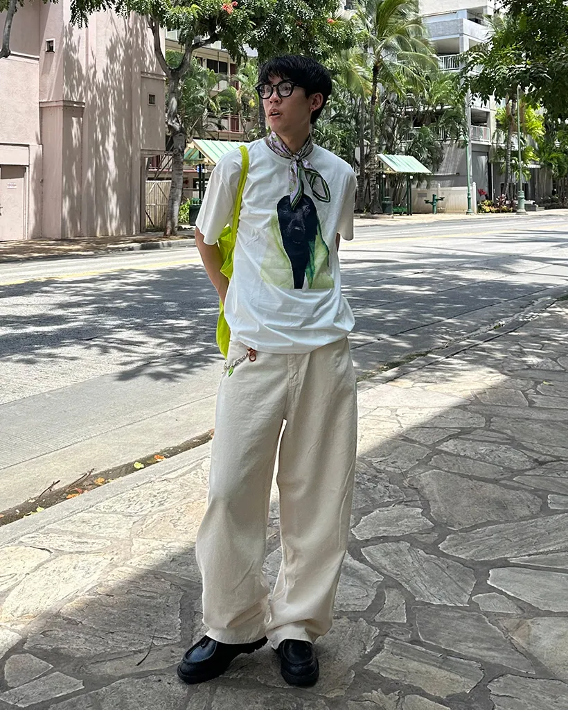 ユニセックスコットンワイドパンツ