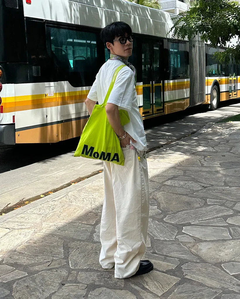 ユニセックスコットンワイドパンツ